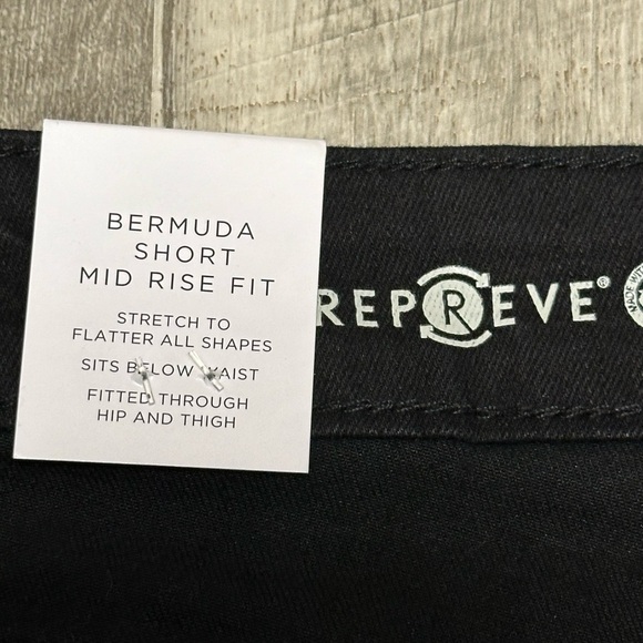 Women’s Dip 20W 2X Black Denim Jeans Bermuda Shorts Rolled Hem Stretch Mid Rise - Picture 10 of 11